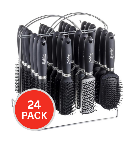 Indulge Hair Brushes With Metal Stand Asst (24 Pack)