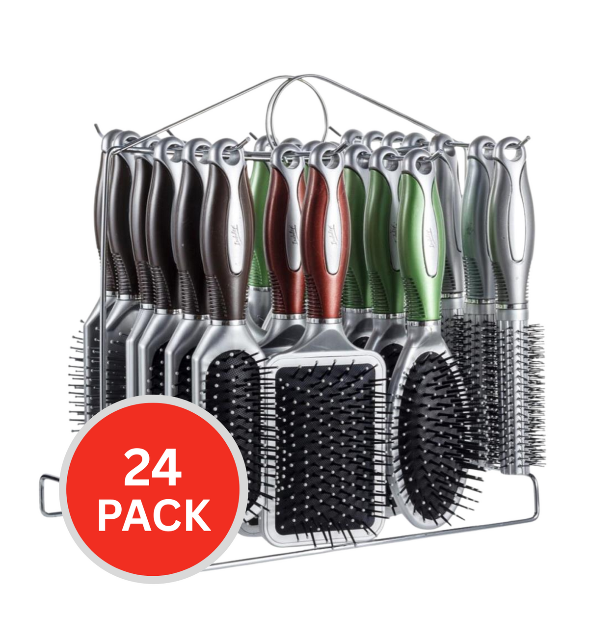 Indulge Hair Brushes With Stand Assorted (24 Pack)