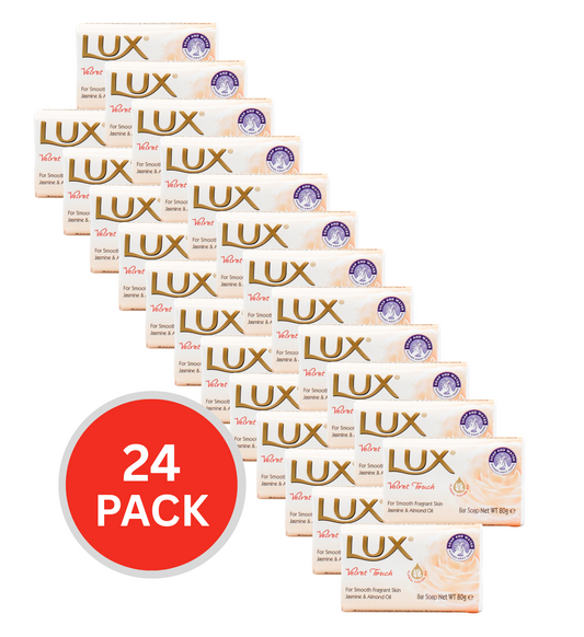 Lux Soap Bar Velvet Touch 80g (24 Pack)