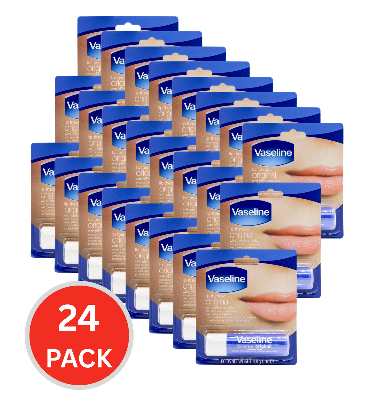 Vaseline 4.8g Lip Therapy Original With Petroleum Jelly (24x Pack)