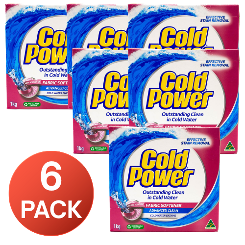Cold Power 1kg Washing Powder Advanced Clean With A Touch Of Fabric Softener (6 Pack)
