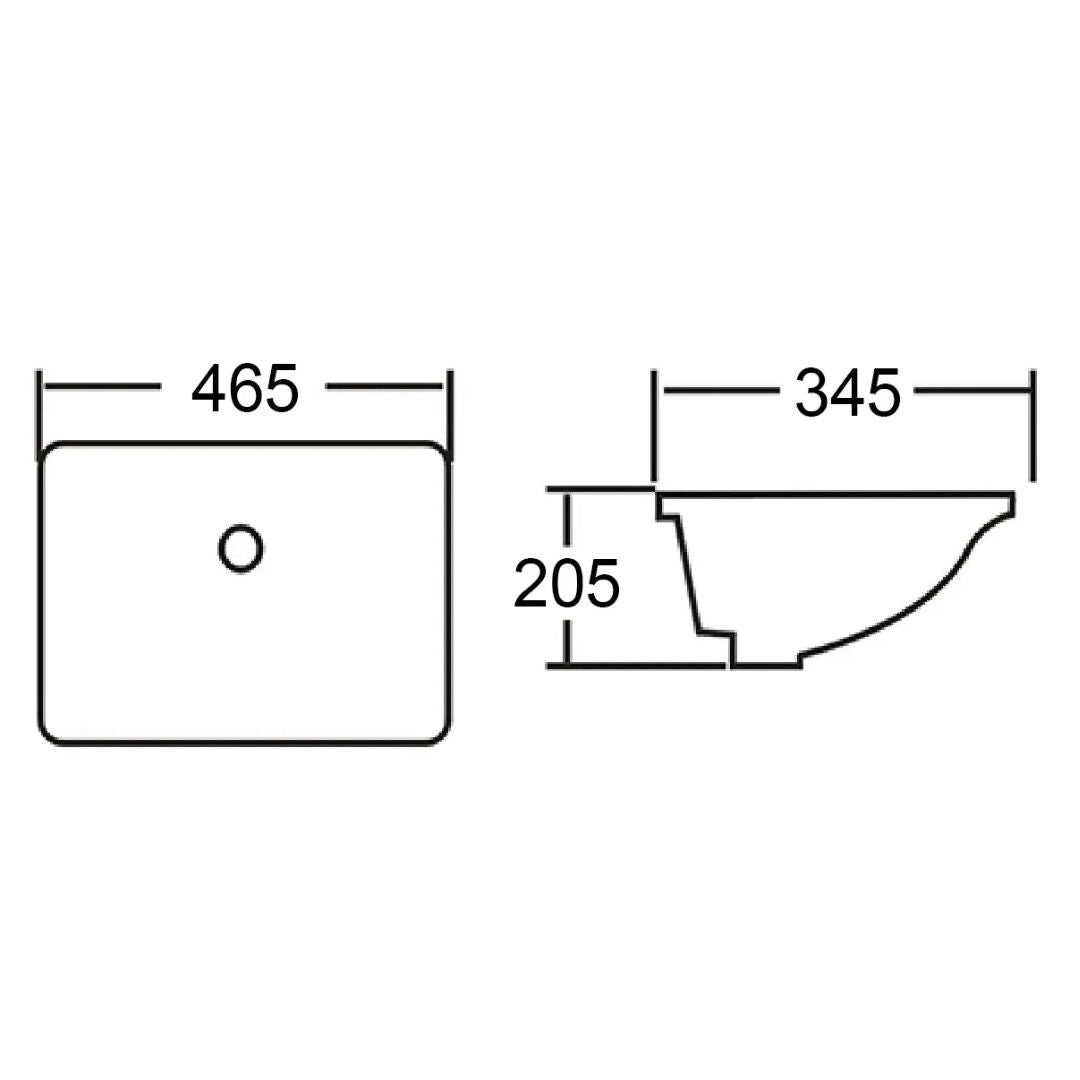 Undermount Square 470x350x205 Basin