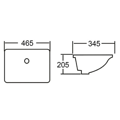 Undermount Square 470x350x205 Basin