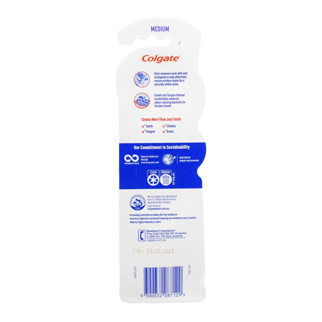 Colgate 360 Optic White Toothbrush Medium Pk2 (6 Pack)
