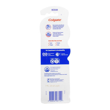 Colgate 360 Optic White Toothbrush Medium Pk2 (6 Pack)