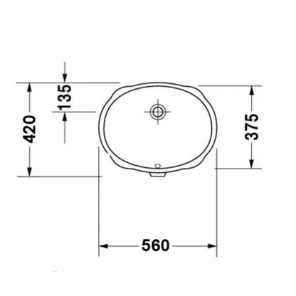 Undermount Oval 570x420x200 Basin