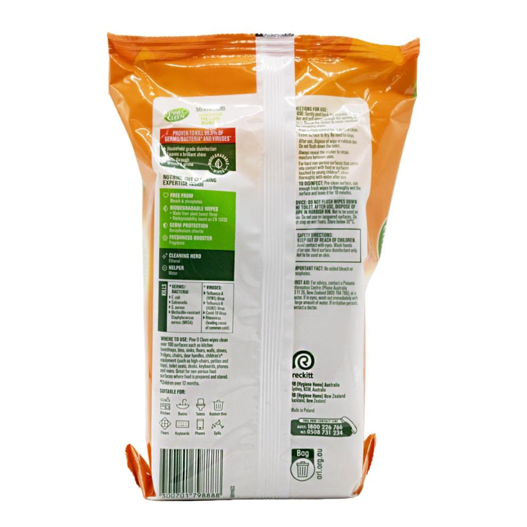 Pine O Cleen Disinfectant Wipes Summer Melon Burst PK100 (4 Pack)