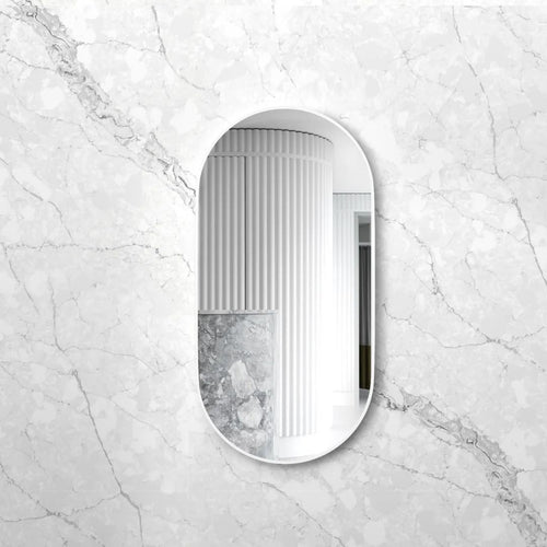Noosa 1200(W)x600(H) White Metal Frame Mirror- Install Horizontal or Vertical