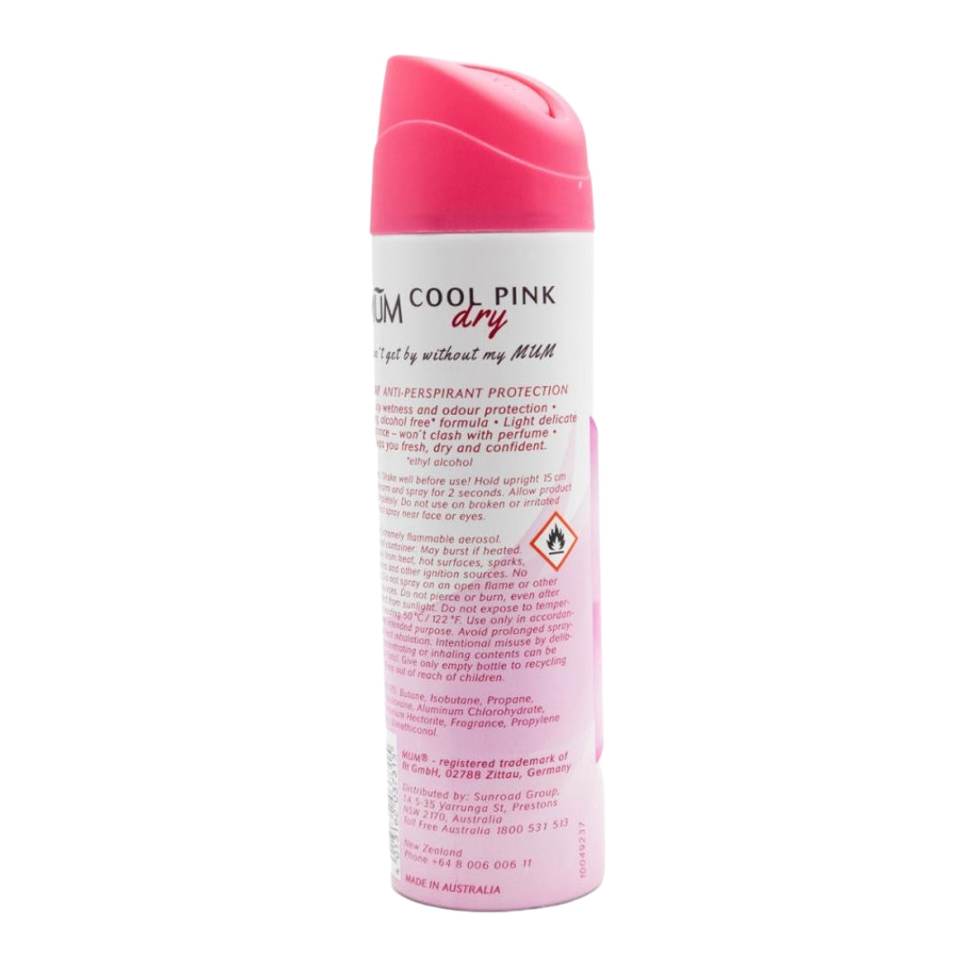 Mum Antiperspirant Spray Cool Pink Dry 130g (6 Pack)