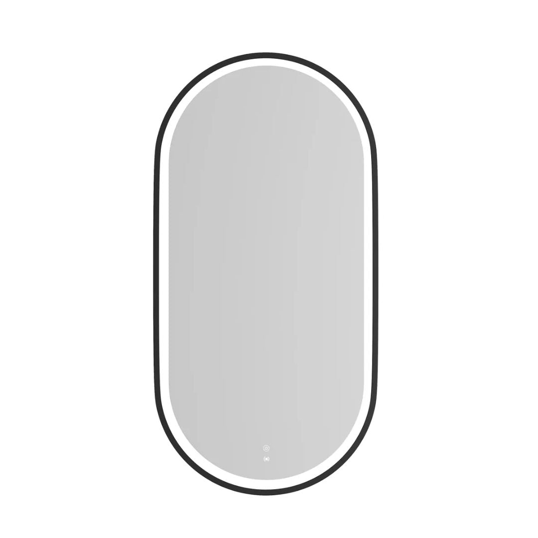 LED Noosa 900(H)x450(W) Black Metal Frame Mirror