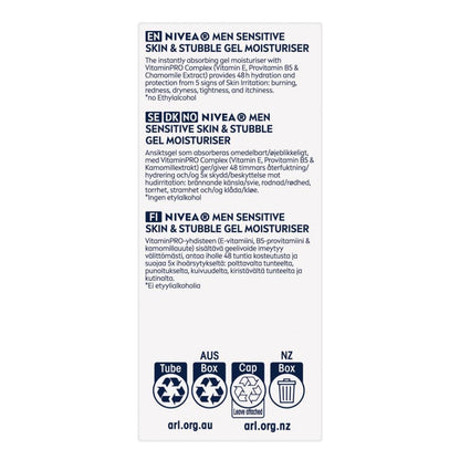 Nivea Men Skin & Stubble Moisturiser Sensitive 50mL (3 Pack)