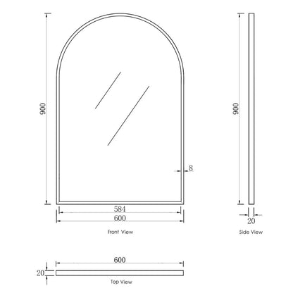 Archie 900(H)x600(W) Gold Metal Framed Mirror
