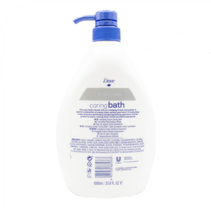 Dove Body Wash Caring Bath Indulging Cream 1000mL (3 Pack)