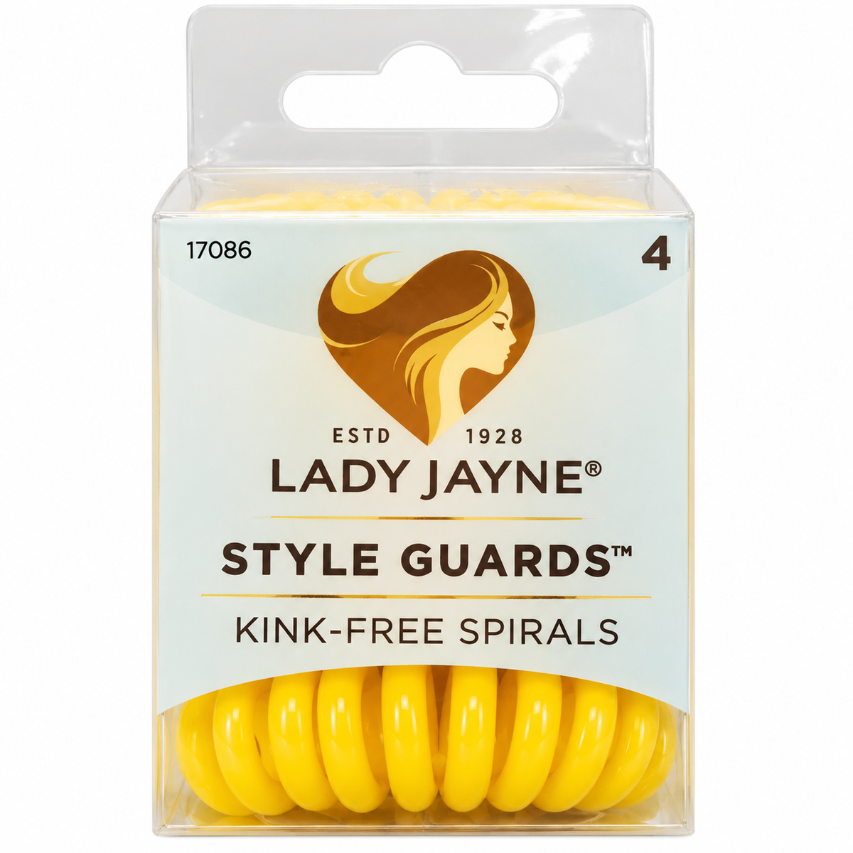 Lady Jayne Style Guards Kink Free Spiral Hair Ties Yellow 6 Packs 24pcs