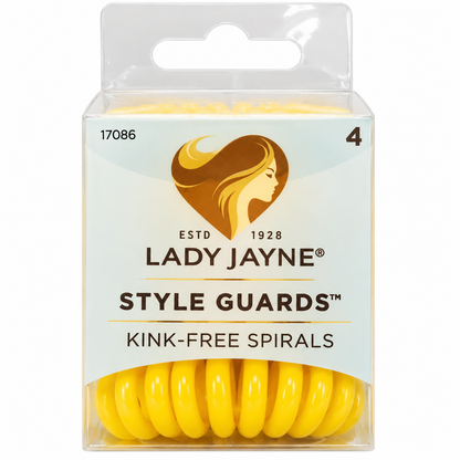 Lady Jayne Style Guards Kink Free Spiral Hair Ties Yellow 6 Packs 24pcs