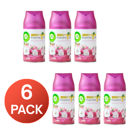 Air Wick 174g Freshmatic Spray Refill Essential Oils Smooth Satin & Moon Lily (6 Pack)