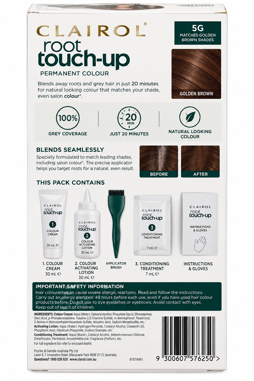 Clairol Root Touch Up 5G Golden Brown Permanent Hair Colour Dye 3 Pack