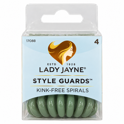 Lady Jayne Style Guards Kink Free Spiral Hair Ties Green 3 Packs 12pcs