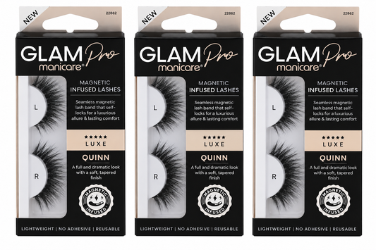 Manicare Glam Pro Magnetic Infused Lashes Luxe Quinn False Eyelashes 3 Pack