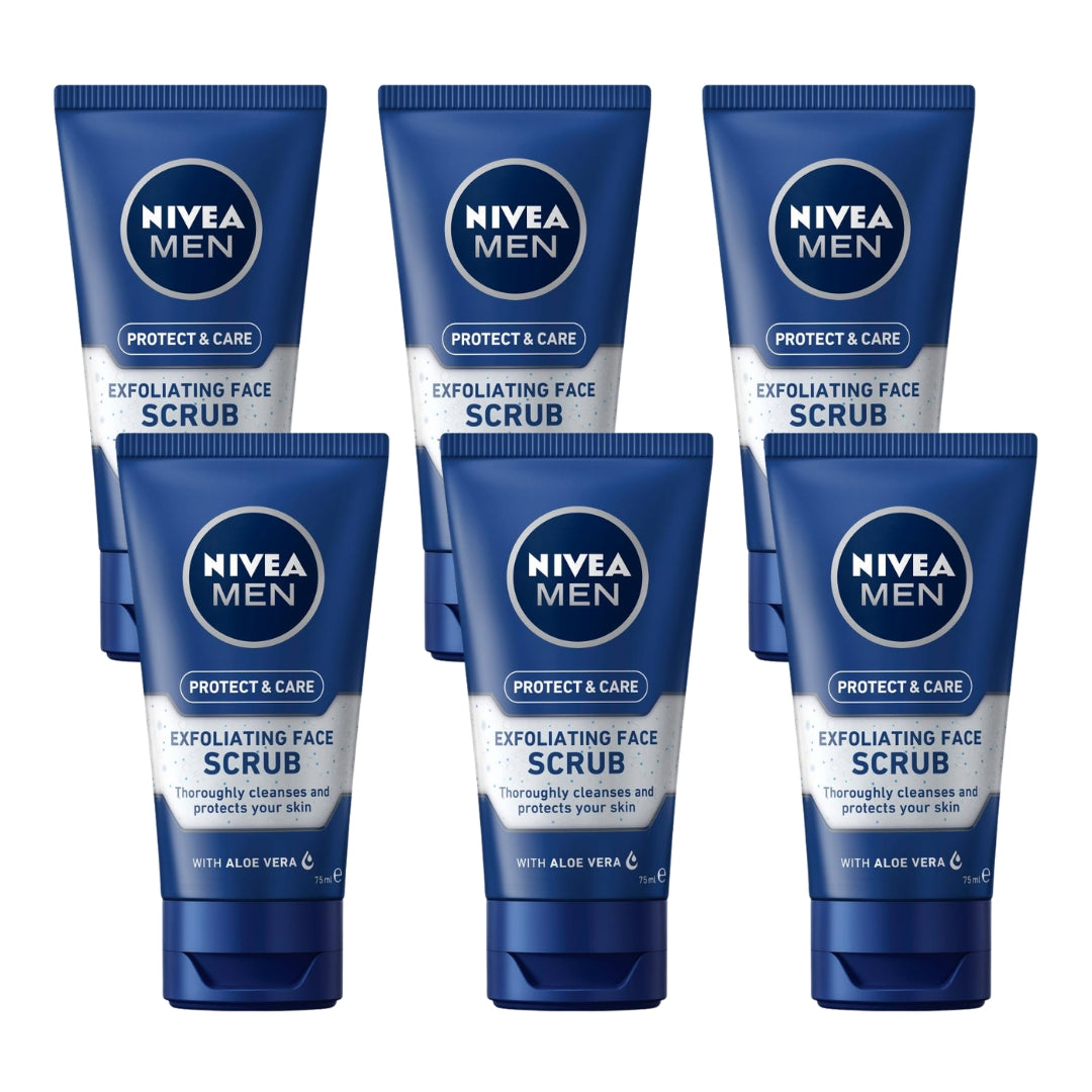 Nivea Men Face Scrub Protect & Care Aloe Vera 75mL (6 Pack)