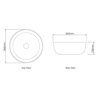 Bronte Round 360x360x130 Gloss White Basin