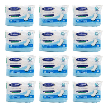 Real Care Bladder Weakness Pads Normal Absorbency Level 3 PK14 (12 Pack)