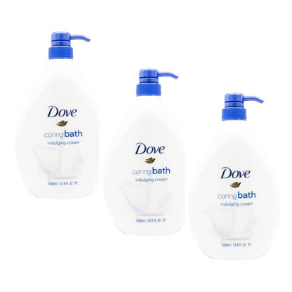 Dove Body Wash Caring Bath Indulging Cream 1000mL (3 Pack)