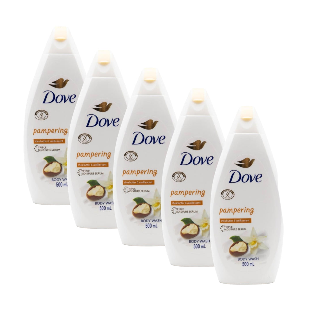 Dove Body Wash 500ML Triple Moisture Serum Shea Butter & Vanilla (5 Pack)