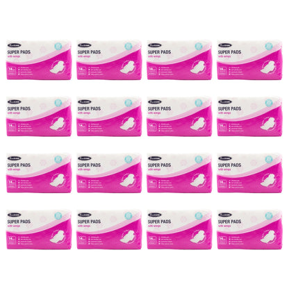 Real Care Super Pads With Wings Absorbency Level 4 PK14 (16 Pack)