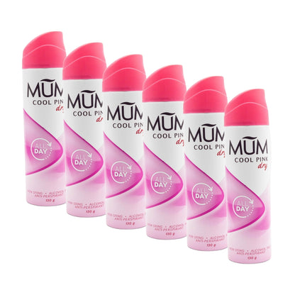 Mum Antiperspirant Spray Cool Pink Dry 130g (6 Pack)