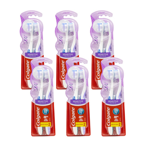 Colgate Sensitive Pro Relief Toothbrush Extra Soft Pk2 (6 Pack)