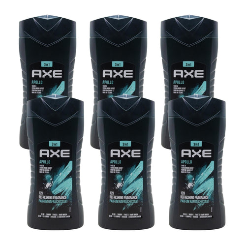 Axe 3 In 1 Wash Apollo Sage & Cedarwood 250ML (6 Pack)