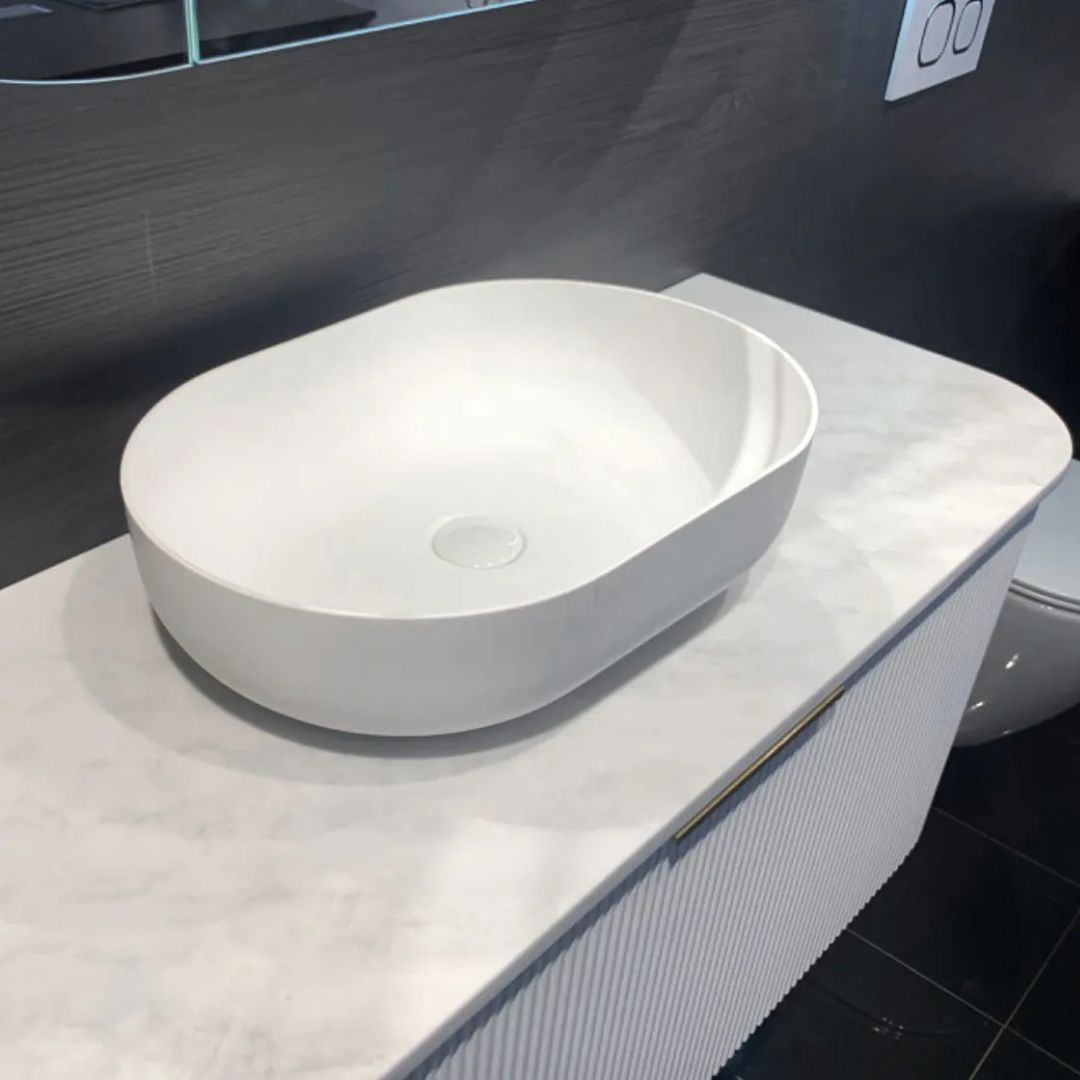 Portofino Solid Surface 500x345x140 Matte White Basin NF
