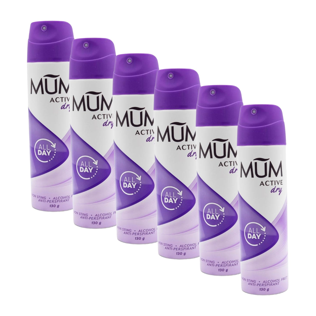 Mum Antiperspirant All Day Active Dry 130g (6 Pack)