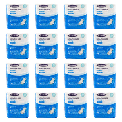 Real Care Ultra Thin Pads With Wings Regular Absorbency Level 3 PK16 (16 Pack)