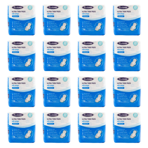 Real Care Ultra Thin Pads With Wings Regular Absorbency Level 3 PK16 (16 Pack)