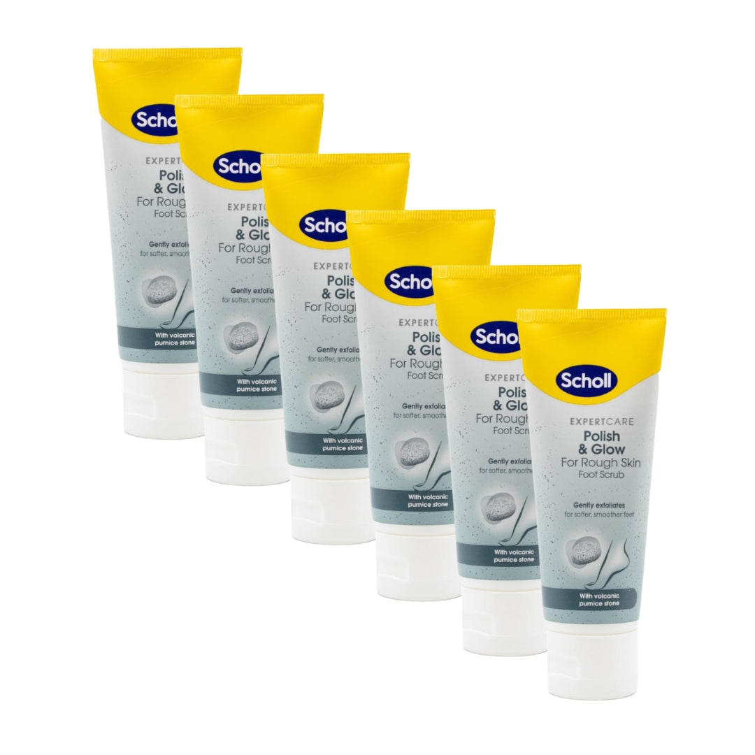 Scholl Expert Care Foot Scrub Polish & Glow Volcanic Pumice 75mL (6 Pack)