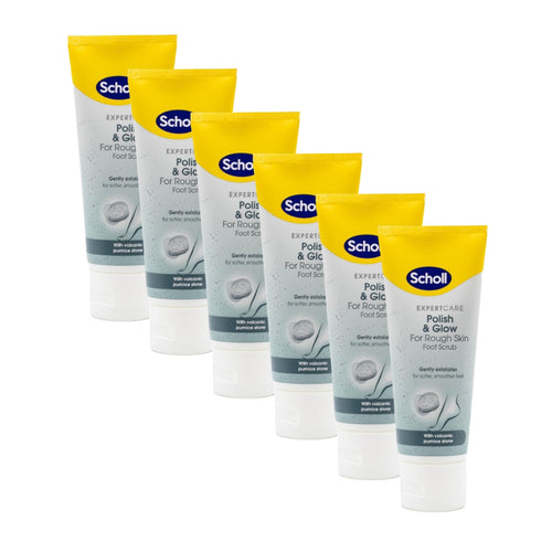 Scholl Expert Care Foot Scrub Polish & Glow Volcanic Pumice 75mL (6 Pack)