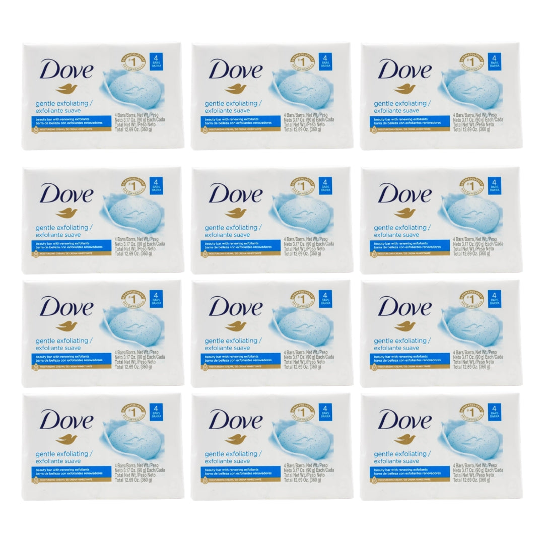 Dove Beauty Soap Bar Gentle Exfoliating 90g Pk4 (12 Pack)