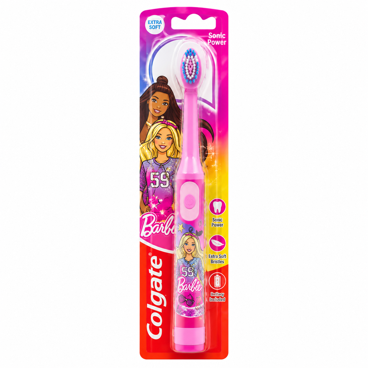 Colgate Sonic Power Barbie Extra Soft Kids Electric Toothbrush 3 Pack