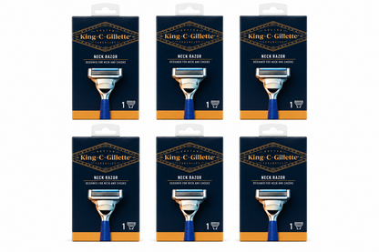 King C Gillette Neck Razor for Neck & Cheeks Men's Shaving Razor 6 Pack