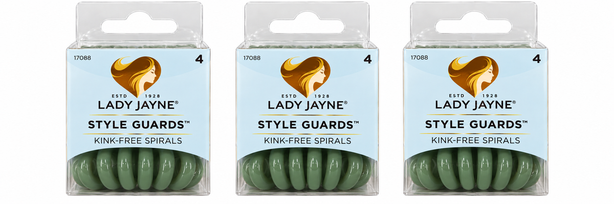 Lady Jayne Style Guards Kink Free Spiral Hair Ties Green 3 Packs 12pcs