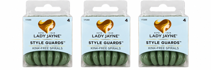 Lady Jayne Style Guards Kink Free Spiral Hair Ties Green 3 Packs 12pcs