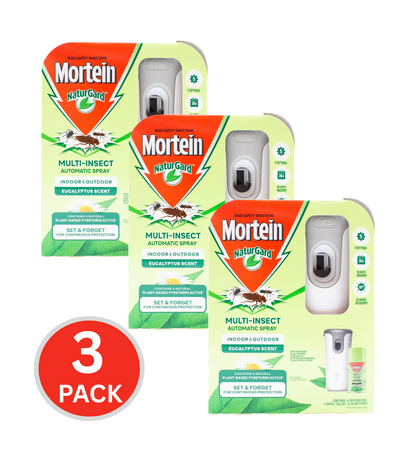 Mortein Naturgard 152g Multi Insect Automatic Spray Eucalyptus (3x Pack)