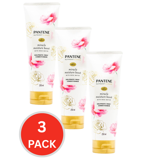 Pantene 250ml Conditioner Pro V Miracle Moisture With Rose Water (3x Pack)
