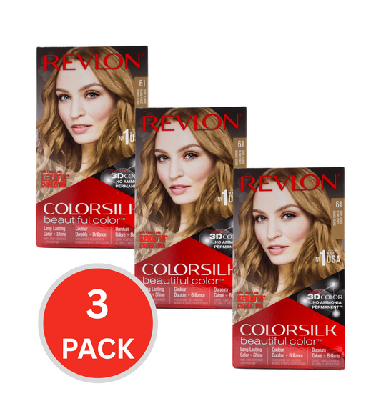 Revlon Colorsilk 3d Hair Color Permanent Keratin 61 Dark Blonde (3x Pack)