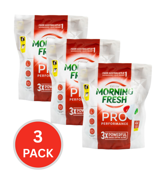 Morning Fresh Dishwasher Tablets Pro Performance 3x Powerful Grease Cutting Actives Lemon 3x 44Pk (132 Tablets)