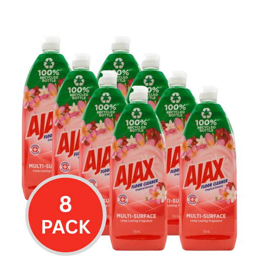 Ajax 750ml Floor Cleaner Tropical Breeze Divine Blends (8x Pack)