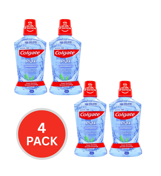 Colgate Plax Mouthwash Peppermint 500ml (4 Pack)