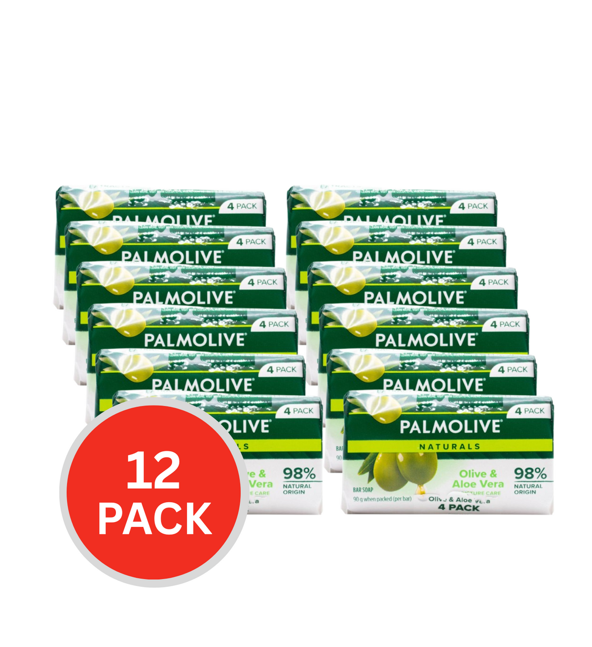 Palmolive 90g Soap Bars Aloe & Olive Extracts 12 x 4Pk (48 Pack)